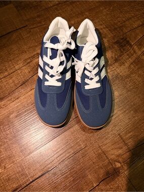 Navy and White Retro Style Sneakers